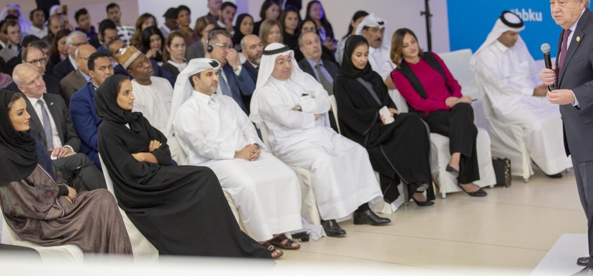 صاحبة السمو تشهد محاضرة للأمين العام للأمم المتحدة حول التعددية في زمن التحديات