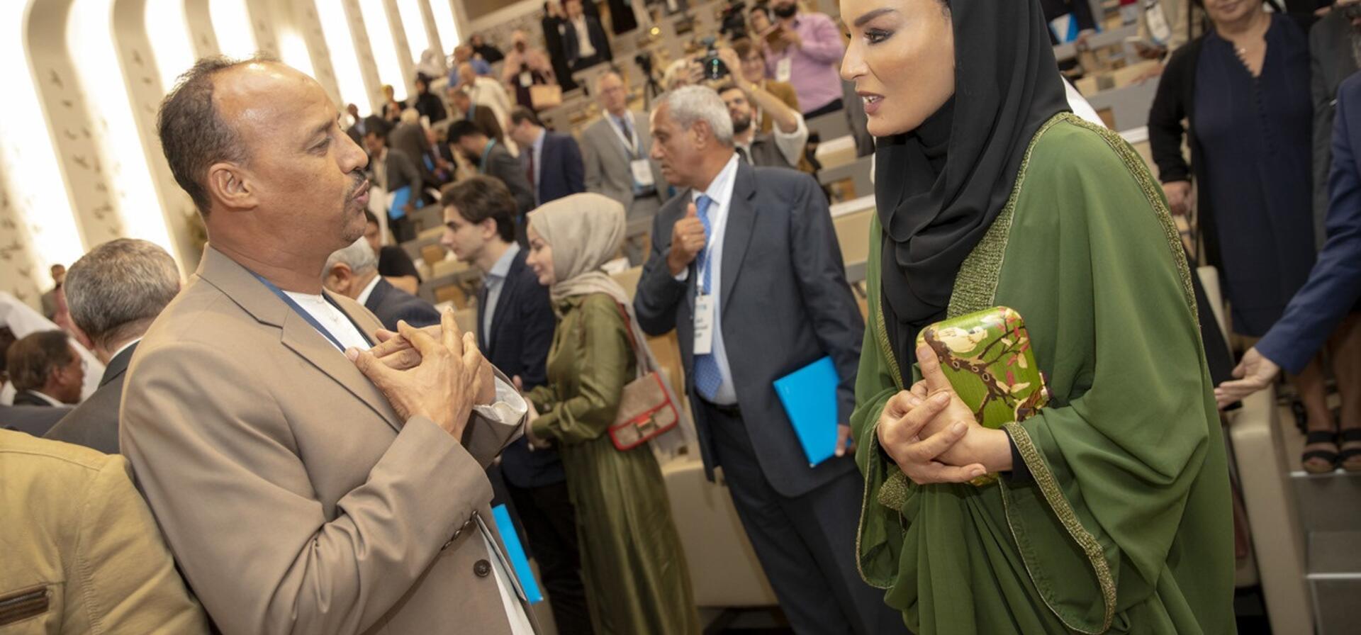 صاحبة السمو تحضر افتتاح مؤتمر يحتفي بمالك بن نبي في جامعة حمد بن خليفة