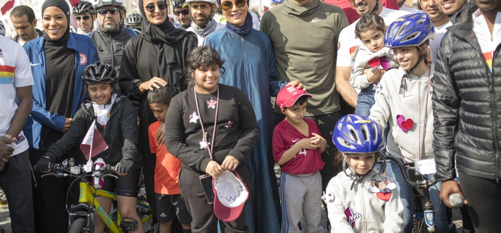 صاحبة السمو تشارك في احتفالات اليوم الرياضي للدولة بمؤسسة قطر