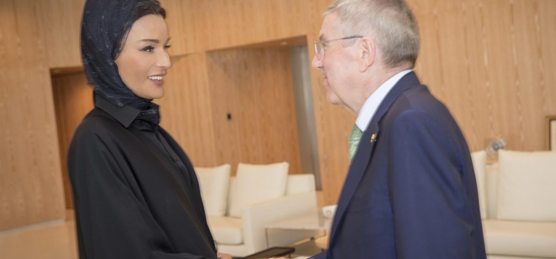 صاحبة السمو تجتمع برئيس اللجنة الأولمبية الدولية