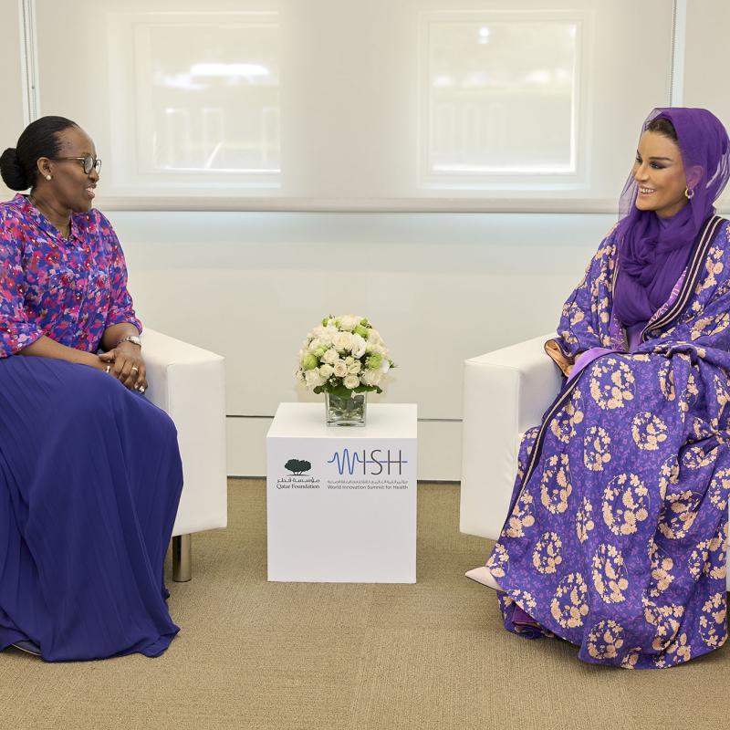Her Highness meets with the First Lady of the Republic of Rwanda 