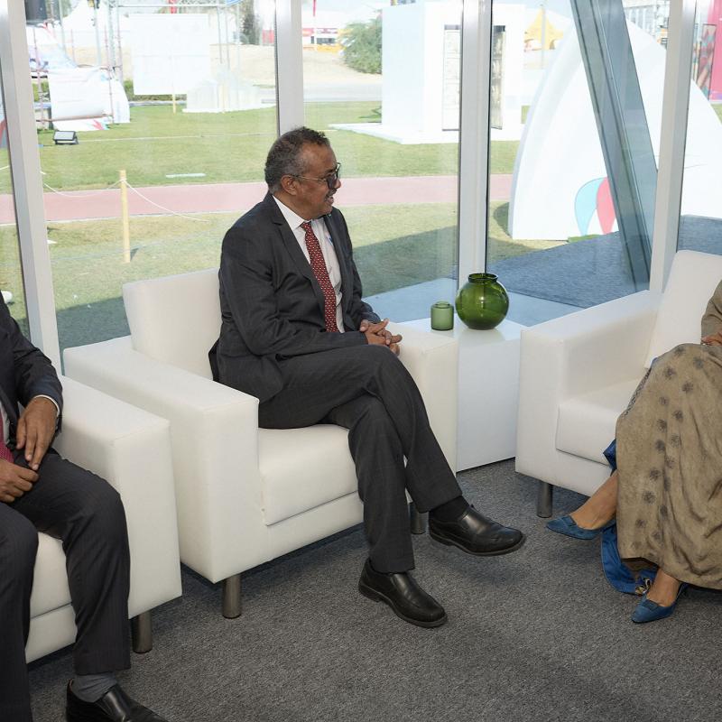 Her Highness Meets with WHO Director-General Dr Tedros Adhanom Ghebreyesus