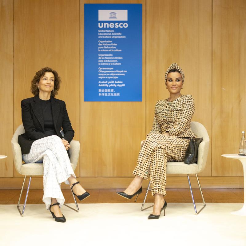 Her Highness Meets with the DG of UNESCO Audrey Azoulay
