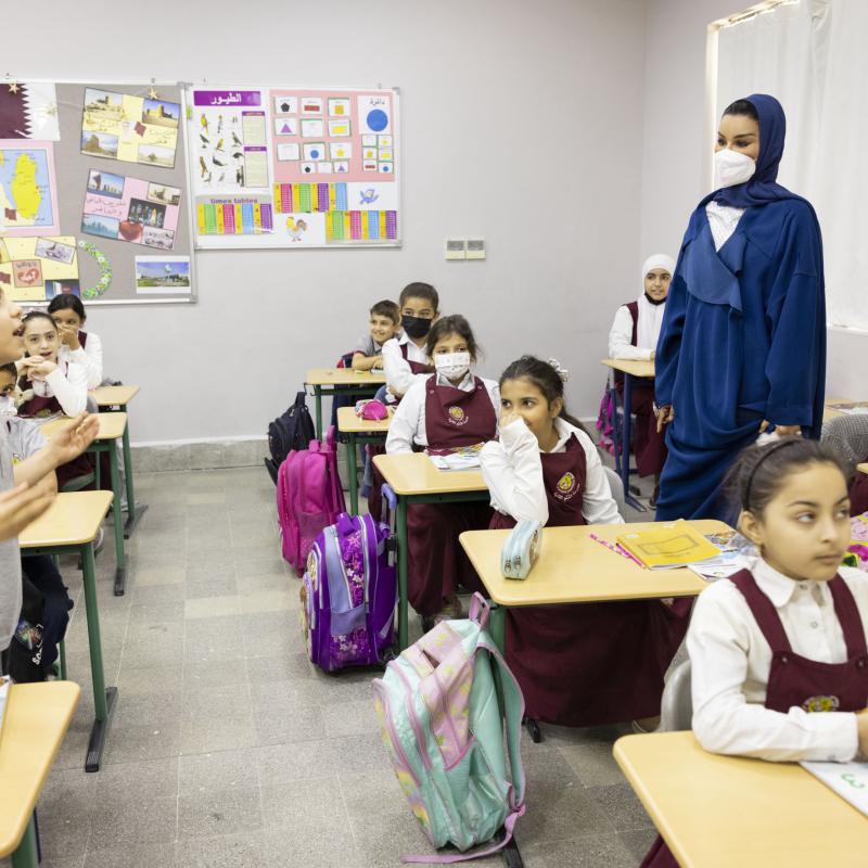 صاحبة السمو تزور مدراس السّلم في قطر