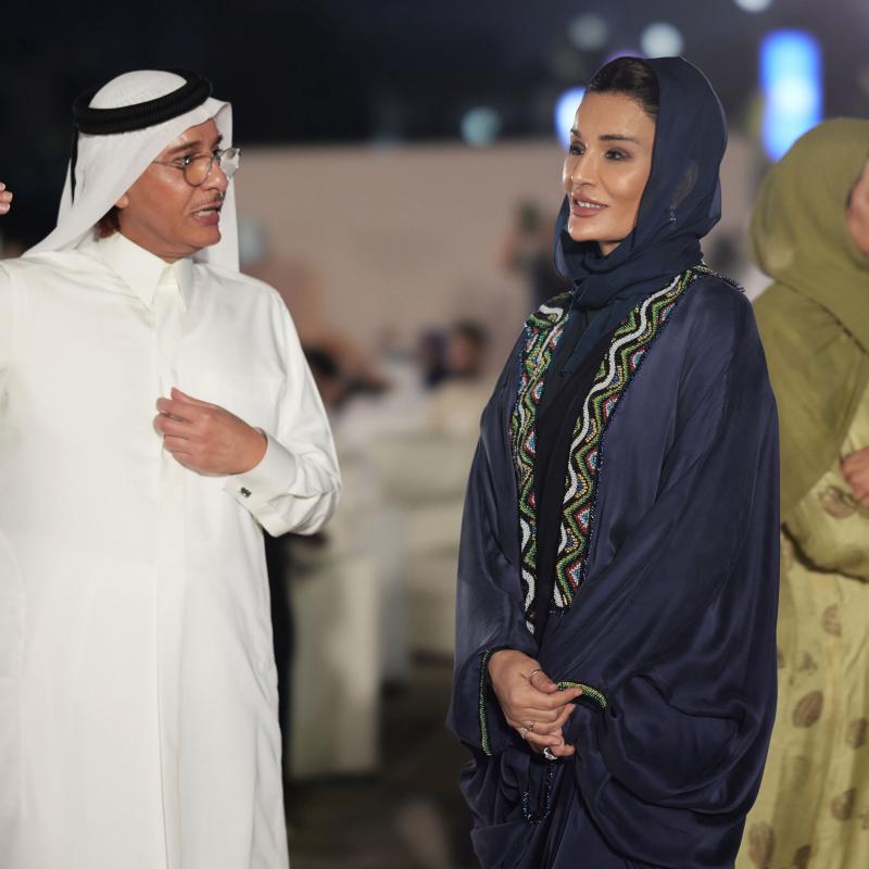 Her Highness Sheikha Moza Inaugurates Al Azzm Artwork 