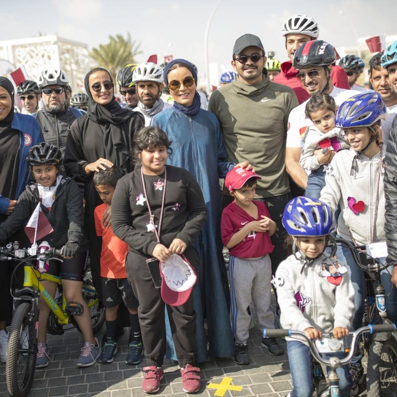 صاحبة السمو تشارك في احتفالات اليوم الرياضي للدولة بمؤسسة قطر