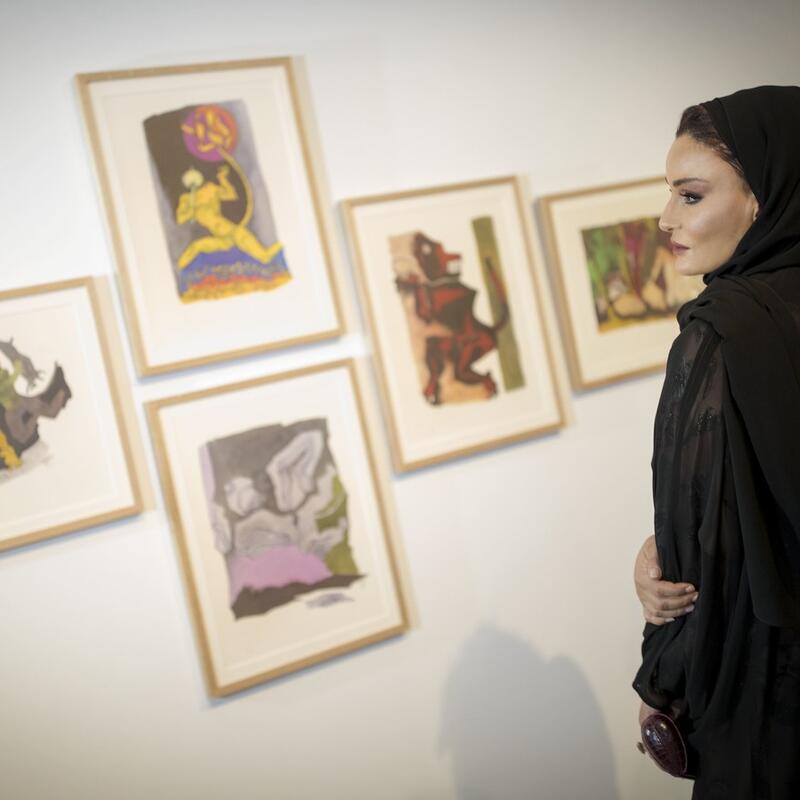 صاحبة السمو تحضر افتتاح معرضين يحتفيان بالفن الهندي في المتحف العربي للفن الحديث