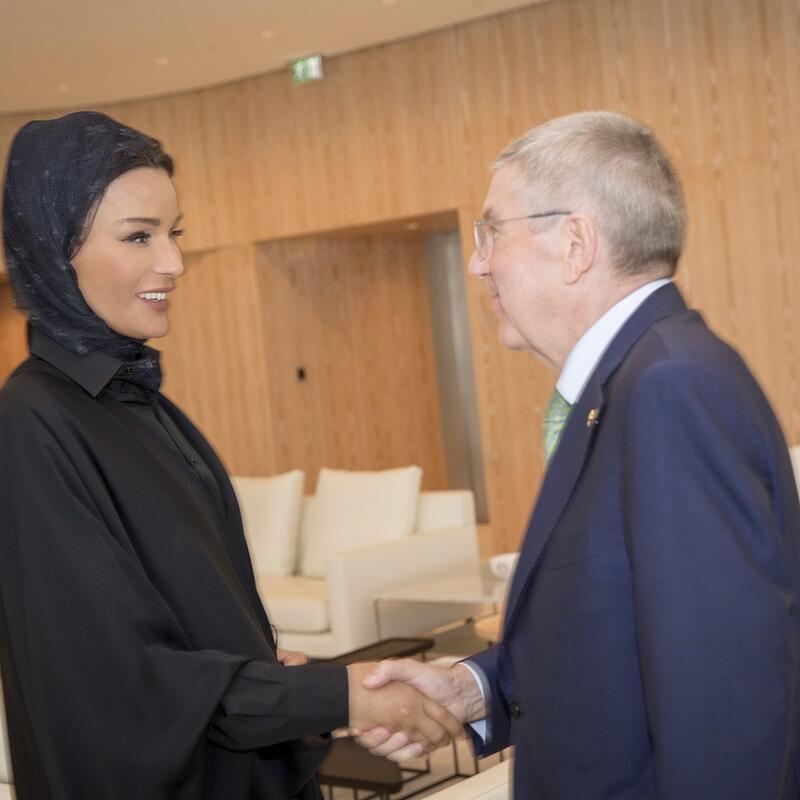 صاحبة السمو تجتمع برئيس اللجنة الأولمبية الدولية