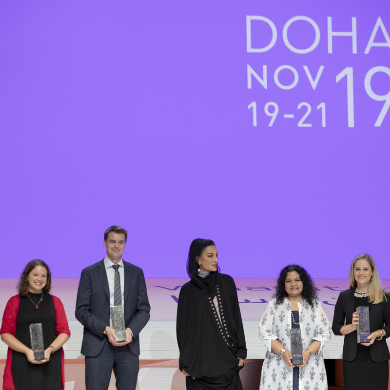 صاحبة السمو تشهد جلسة عرض المشاريع الفائزة بجوائز وايز 2019