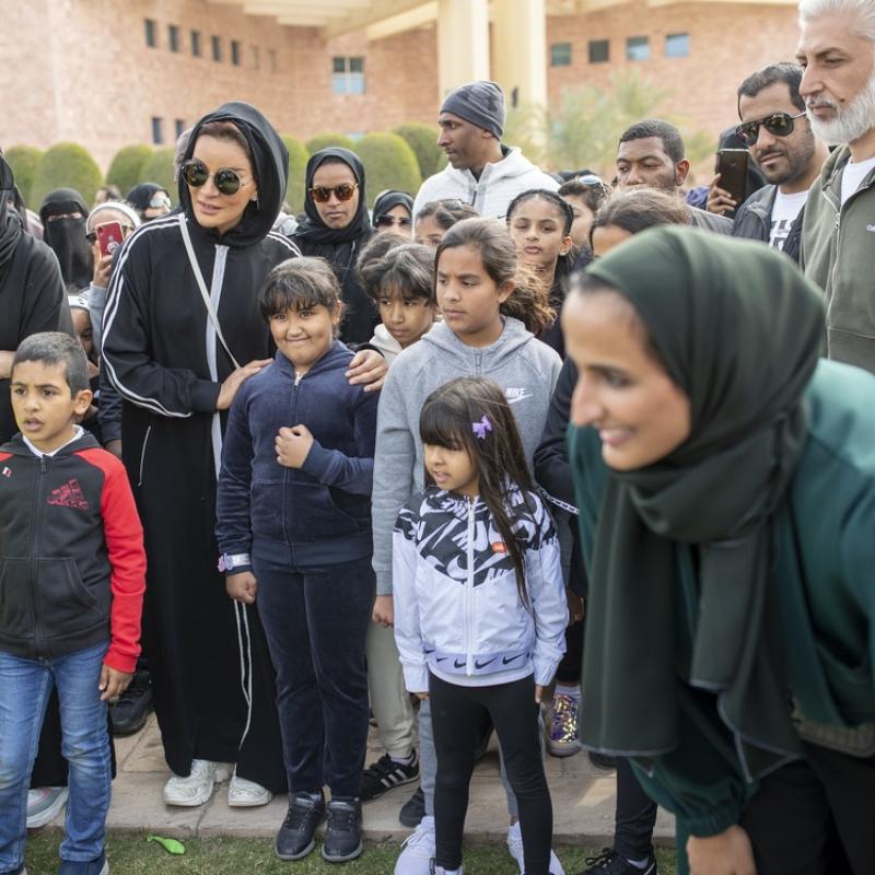 HH Sheikha Moza joins National Sport Day in Education City and Msheireb