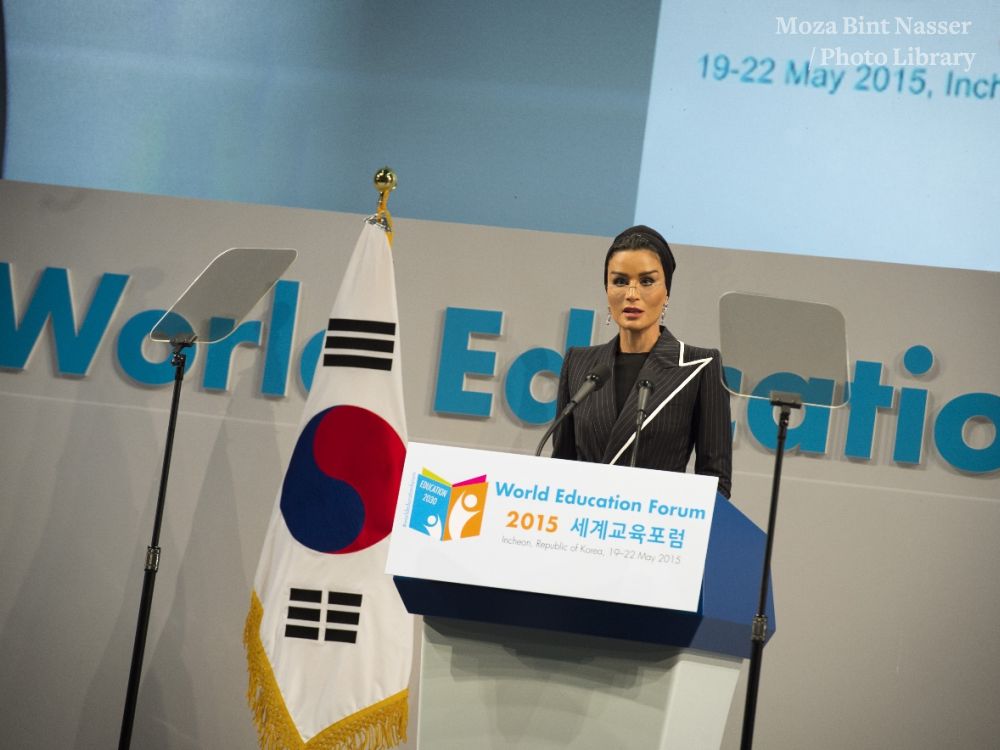 HH Sheikha Moza at the World Education Forum 2015 and the 6th Asian Leadership Conference in Korea HH Sheikha Moza at the World Education Forum 2015 and the 6th Asian Leadership Conference in Korea