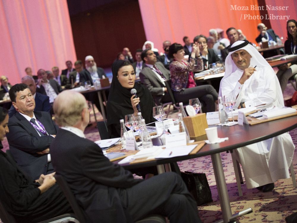 HH Sheikha Moza Bint Nasser Partakes in AES forum opening session HH Sheikha Moza Bint Nasser Partakes in AES forum opening session