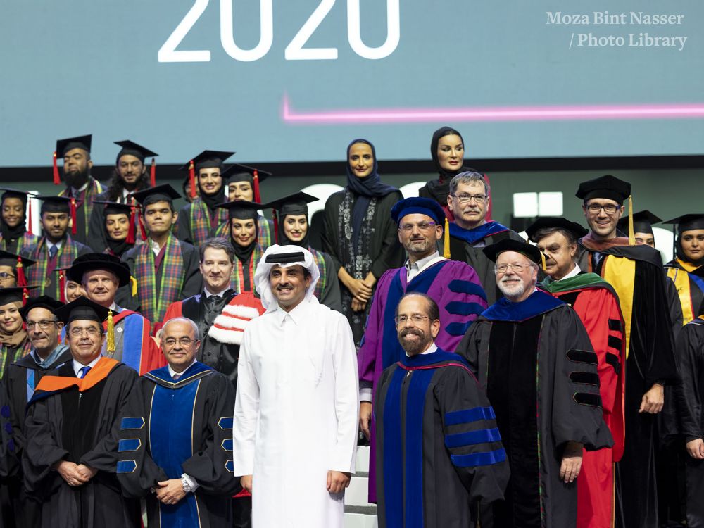 His Highness the Amir and Her Highness attend the 2022 QF Convocation.