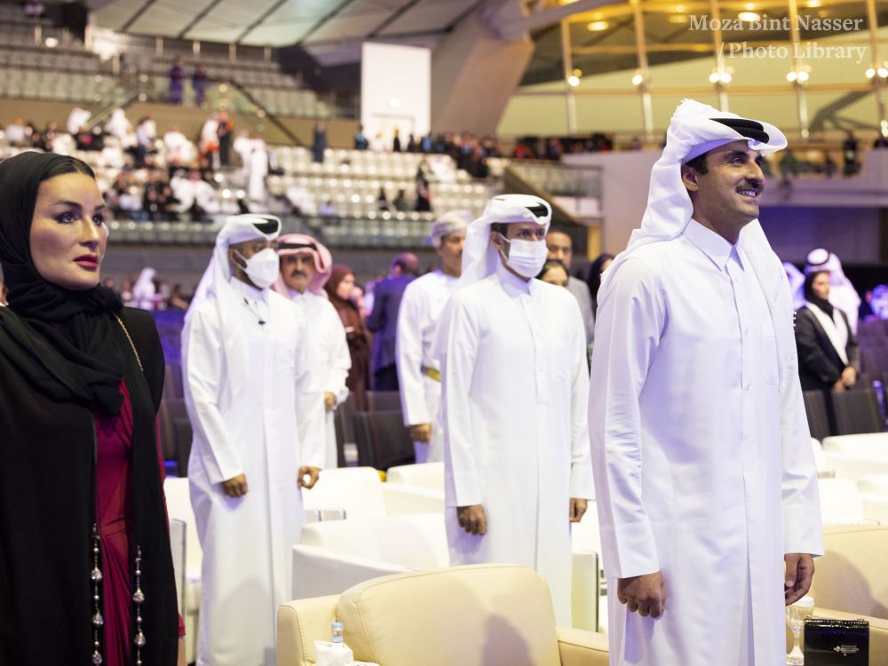 His Highness the Amir and Her Highness attend the 2022 QF Convocation.